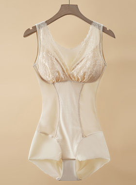 带文胸一体式塑身衣收腹束腰产后塑形美体瘦身提臀连体内衣女薄款