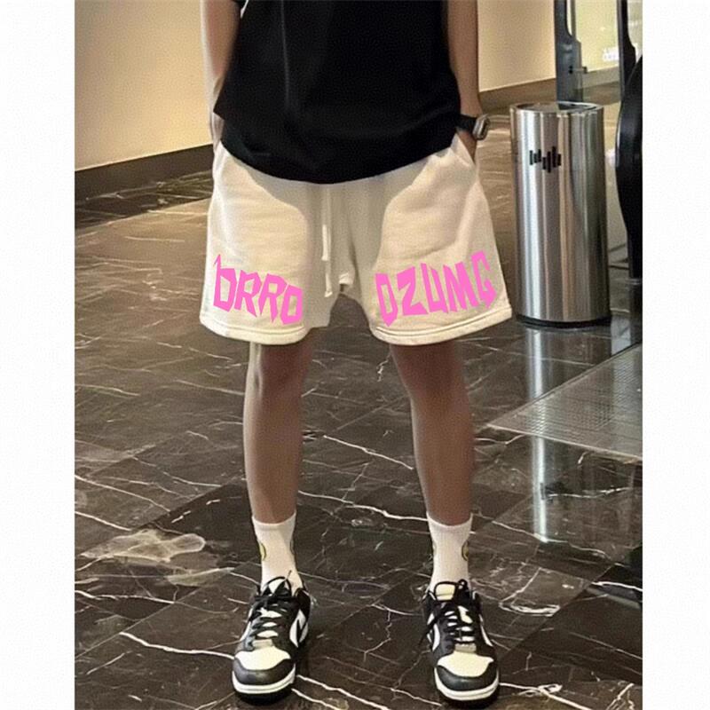 夏季新款短裤男学生青少年美式高街休闲裤黑白灰色潮牌宽松五分裤