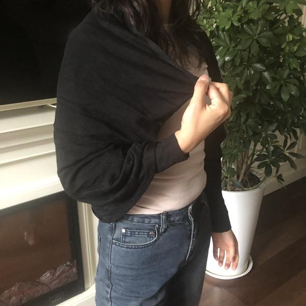 高级羊毛多变随性敞开式披肩针织