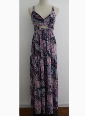 R**hel By R**hel Z*e 飘 逸 浪 漫 小 XING 感 印 花 超长裙