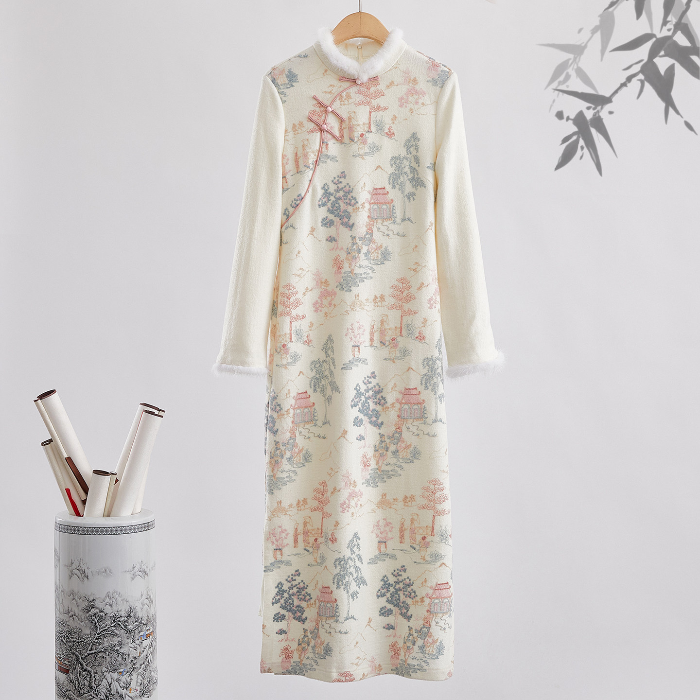 新中式旗袍裙高端气质茶服连衣裙