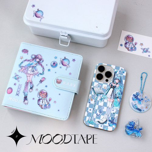 moodtape咕卡贴纸人物女孩贴画diy异形切模文具手帐
