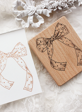 moodtape蝴蝶结薄翼树脂木质印章手工帐素材mood手帐印