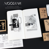 moodtape白昼灵感花瓶花朵原创木质印章橡胶皮章文具mood可爱手帐