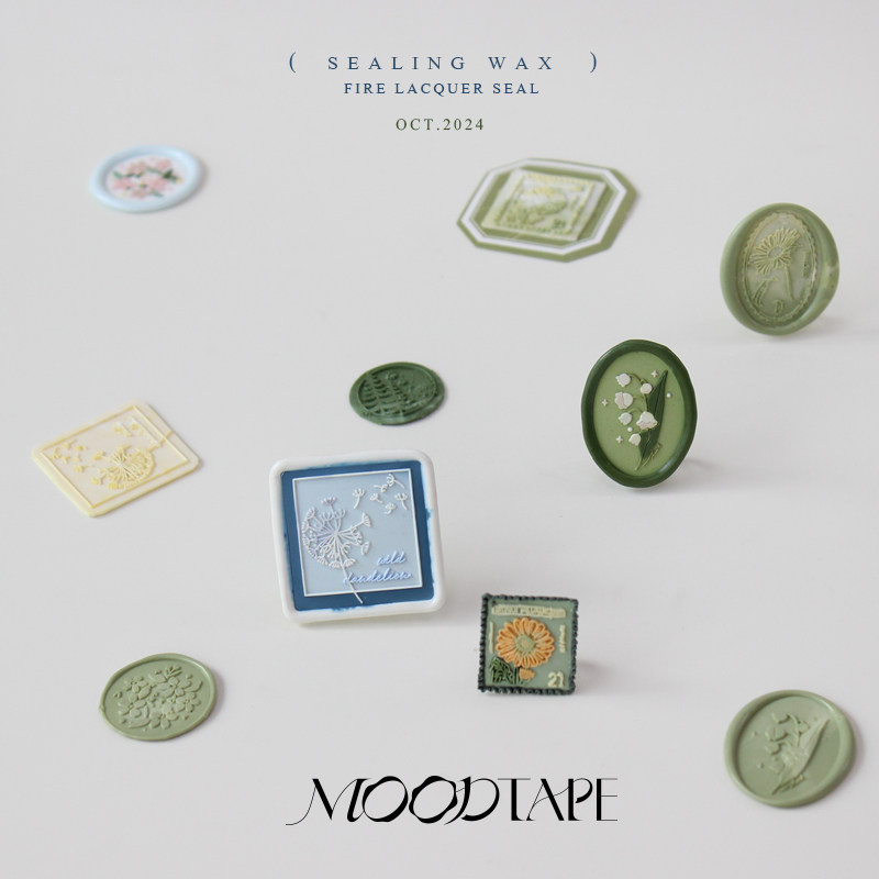 moodtape.雏菊玫瑰樱花异形信封印学生书信火漆章mood手帐diy印