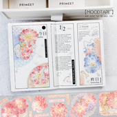 moodtape花朵出水芙蓉雅集pet 和纸特油手帐素材mood胶带diy