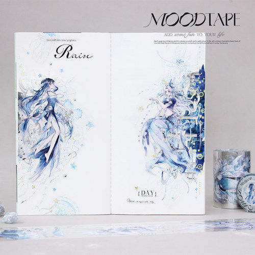 moodtape.原创星夜神话人物手帐胶带咕卡贴纸pet和纸胶带可爱文具