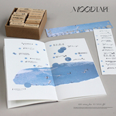 moodtape.心情随记原创英文手帐方盒木质印章橡皮章mood文具印章
