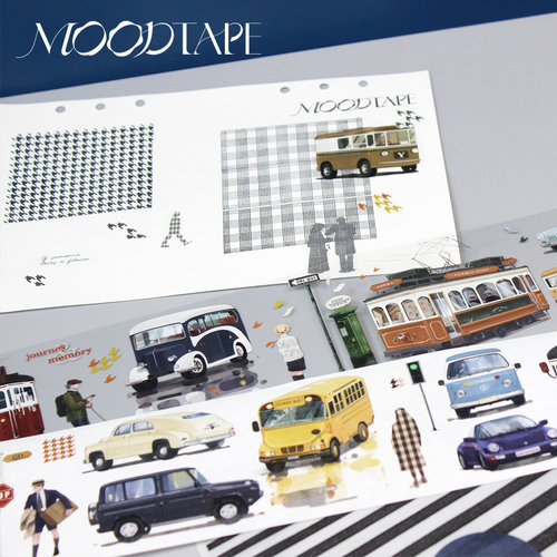 moodtape.街区及其居民原创手帐胶带咕卡贴纸街景人物pet和纸胶带