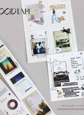 moodtape.拍立得记录原创手帐胶带背景咕卡贴纸和纸风景胶带文具