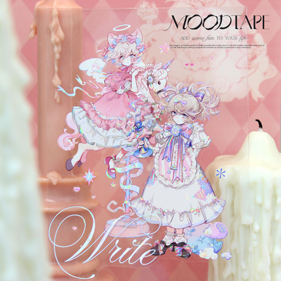 moodtape.可莉安蜜恋人物原创手帐胶带咕卡贴纸pet和纸景物文具
