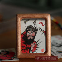 High-end solid wood house-protecting and housewarming decoration with pure hand-painted Zhong Kui in cinnabar, workstation and office desk for wealth attraction and child protection thumbnail 5