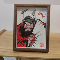 Hand-painted Zhong Kui portrait, 100% pure hand-painted cinnabar for protecting the house, attracting good fortune and wealth, catching ghosts and repelling villains, table arrangement thumbnail 5