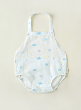 夏季清仓宝宝肚兜夏60支双层纯棉纱布背心包屁衣新生婴儿薄款衣服