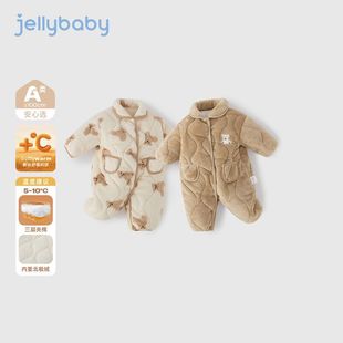 连体衣男宝宝秋冬加绒女婴哈衣宝宝衣服新生 婴儿长袖 抗菌远红外