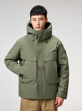 探路者夹羽绒冲锋衣男 秋冬季款保暖防风加厚外套TABBAK91281