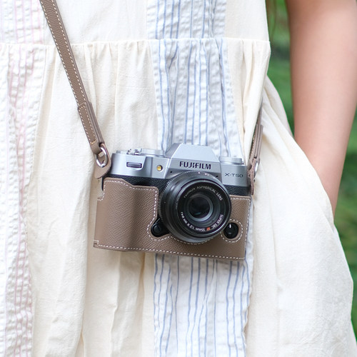 适用富士XT50等相机真皮保护套