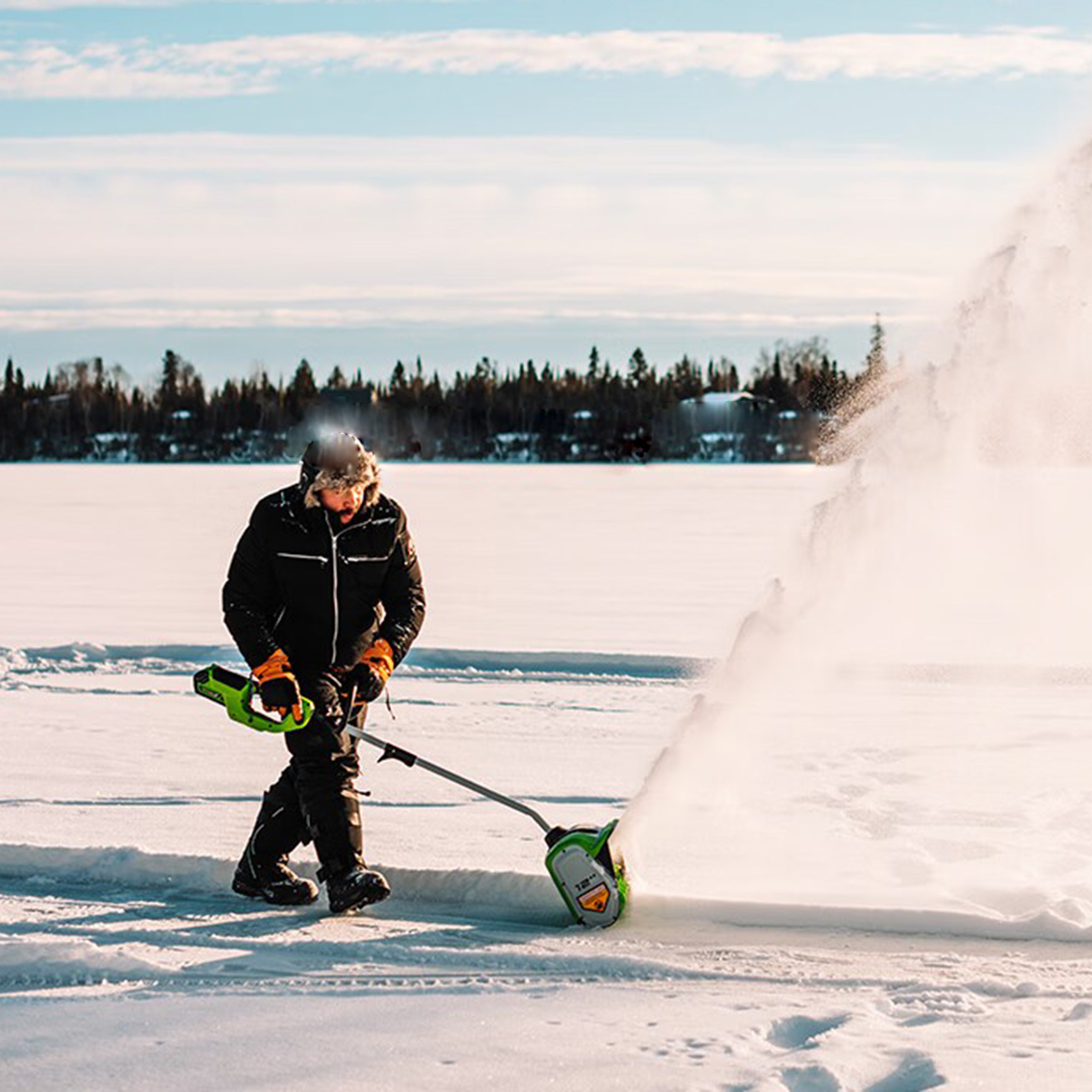 格力博40V12寸锂电扫雪机电动抛雪机道路除雪机清雪扫雪铲