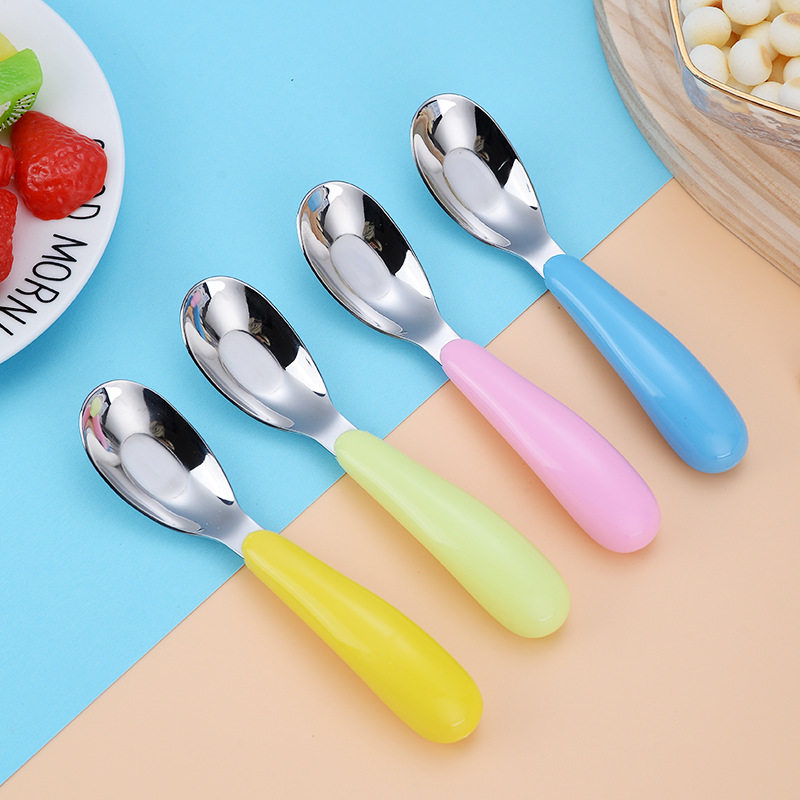 不锈钢316L儿童宝宝喂饭吃饭勺家用汤匙婴幼儿小汤勺辅食元宝勺