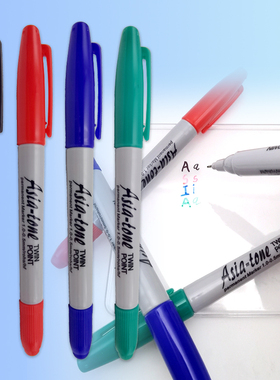Asia-tone亚通油性记号笔耐酸碱工业标记笔Twinpoint小双头马克笔