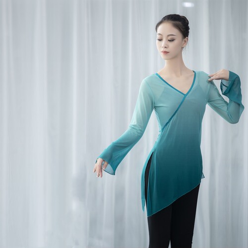 练功女服渐变艺考身韵纱衣民族舞