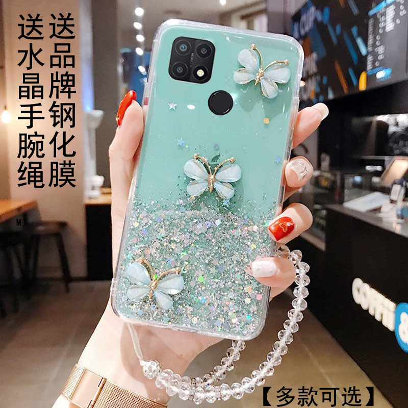 OPPOA35星空银箔镶蝶防摔软壳