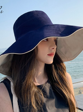 渔夫帽女夏季大檐遮阳帽子