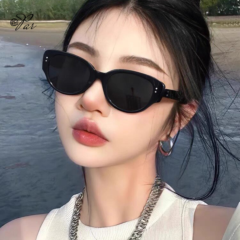 复古猫眼墨镜女2026新款简约户外防晒遮阳镜近视偏光黑色太阳眼镜