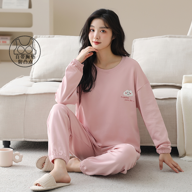2024年新款春秋款睡衣女长袖纯棉