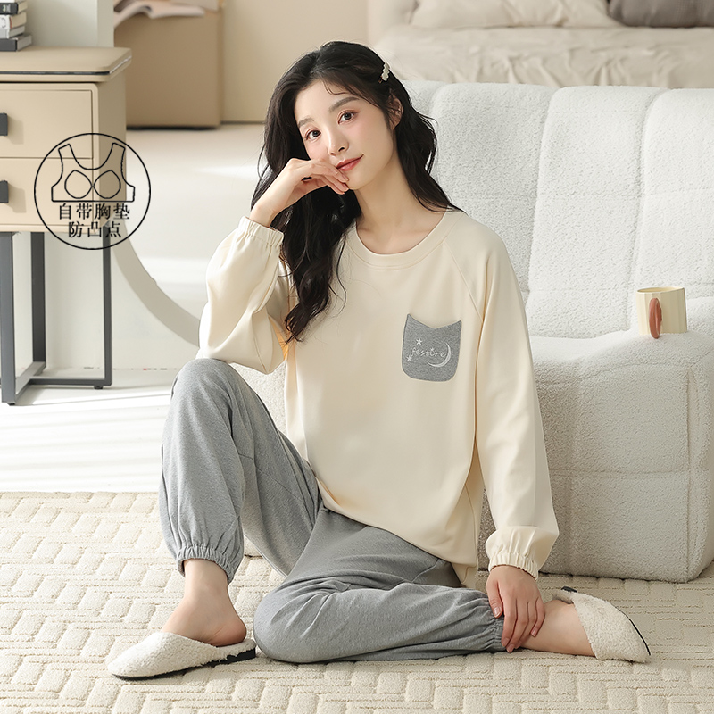 2025年新款春秋款睡衣女长袖纯棉