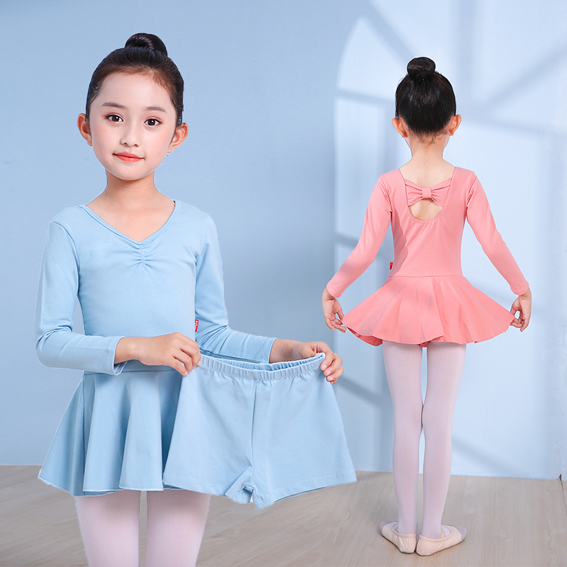 舞蹈服儿童女分体套装芭蕾舞裙小学生短裤练功服幼儿园演出服裙子