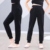 女练功裤 专用萝卜裤 练功服女童新款 儿童舞蹈裤 黑色跳舞舞蹈服裤 子