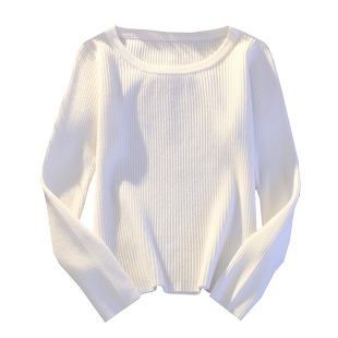 设计感小众加厚加绒打底衫上衣修身紧身内搭长袖针织衫毛衣女秋冬