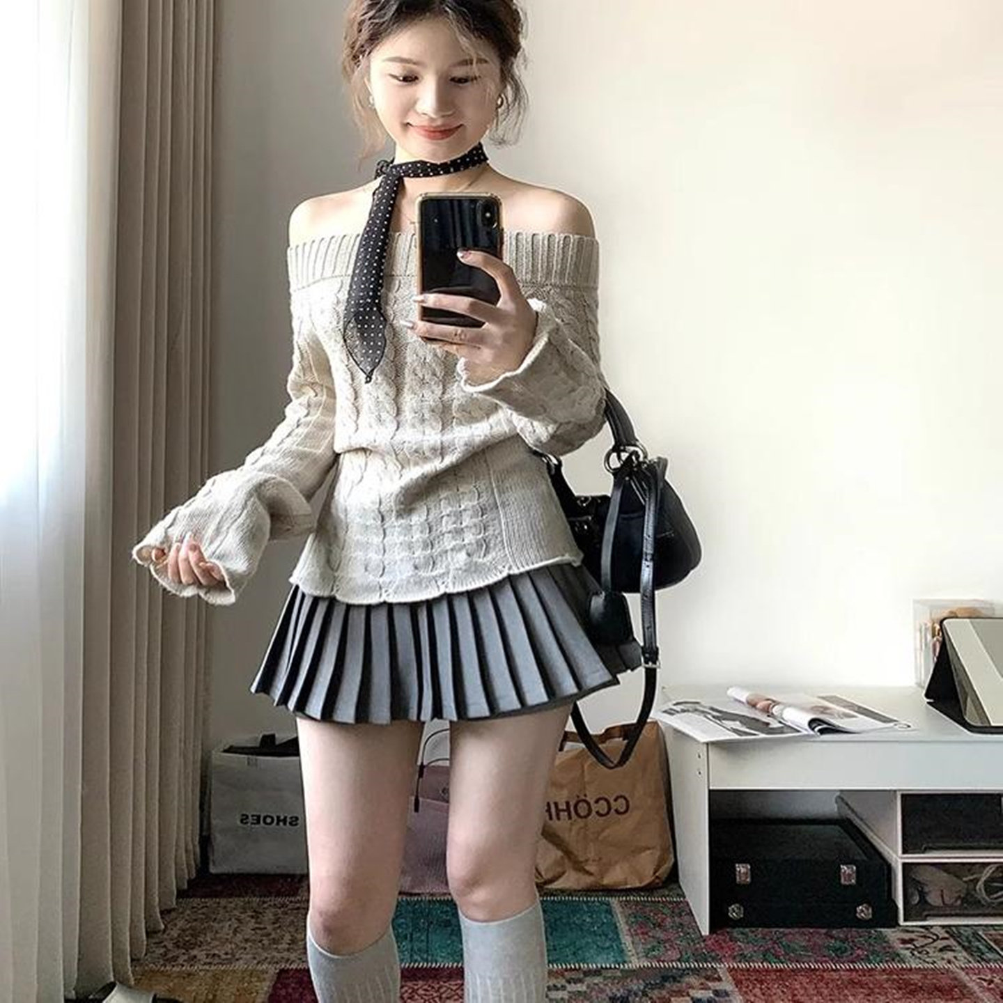 纯欲一字肩针织衫女春秋冬2025新款修身收腰打底内搭毛衣露肩上衣,女装/女士精品,毛针织衫,淘宝优惠券,粉丝福利购,淘宝优惠卷