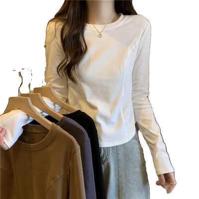 修身显瘦t恤女士长袖德绒打底衫