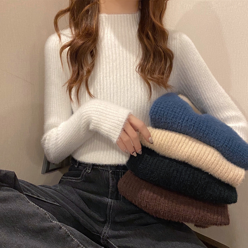 秋冬新款修身风加厚保暖针织衫