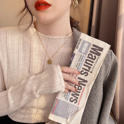 半高领打底衫女内搭秋冬季新款长袖修身显瘦高级感毛衣针织衫上衣