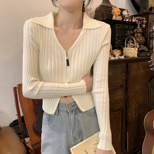 设计感小众v领内搭毛衣女打底衫