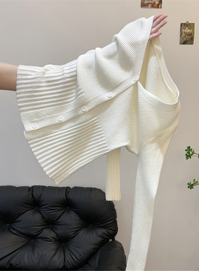 春秋冬新款气质百搭修身收腰长袖针织开衫上衣v领打底内搭毛衣女