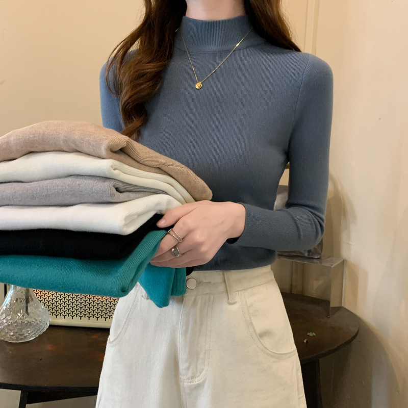 半高领内搭毛衣秋冬季薄款洋气