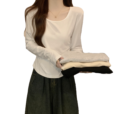 内搭t恤女长袖圆领打底衫上衣服