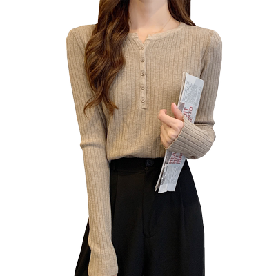 春秋新款紧身长袖内搭洋气针织衫