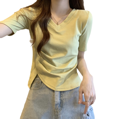 设计感小众修身短款t恤女短袖夏