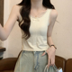 带胸垫背心女外穿夏季 吊带上衣 内搭无袖 法式 别致纯欲甜辣蕾丝短款