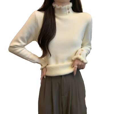 设计感小众加厚一体绒保暖毛衣女