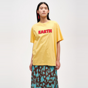 设计师 EARTH SENTENCE短句24春夏新品 SHORT 贴布绣休闲宽松T恤