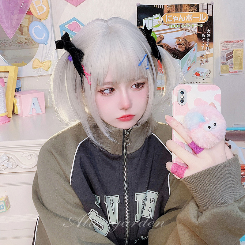 AG假发女短发网红jk碎刘海自然头皮时尚lolita可爱bobo短直发假发