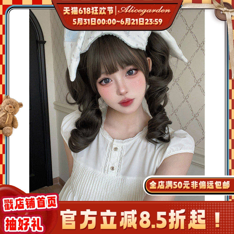 AG假发女短发Lolita『萌萌熊』法式日常doll感虎口夹双马尾头套