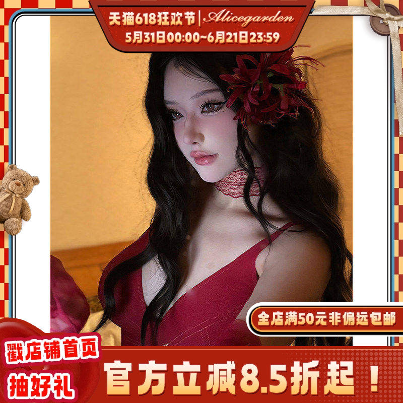 AG假发女长发网红lolita『黑色的猫』气质前额蕾丝长卷发jk全头套