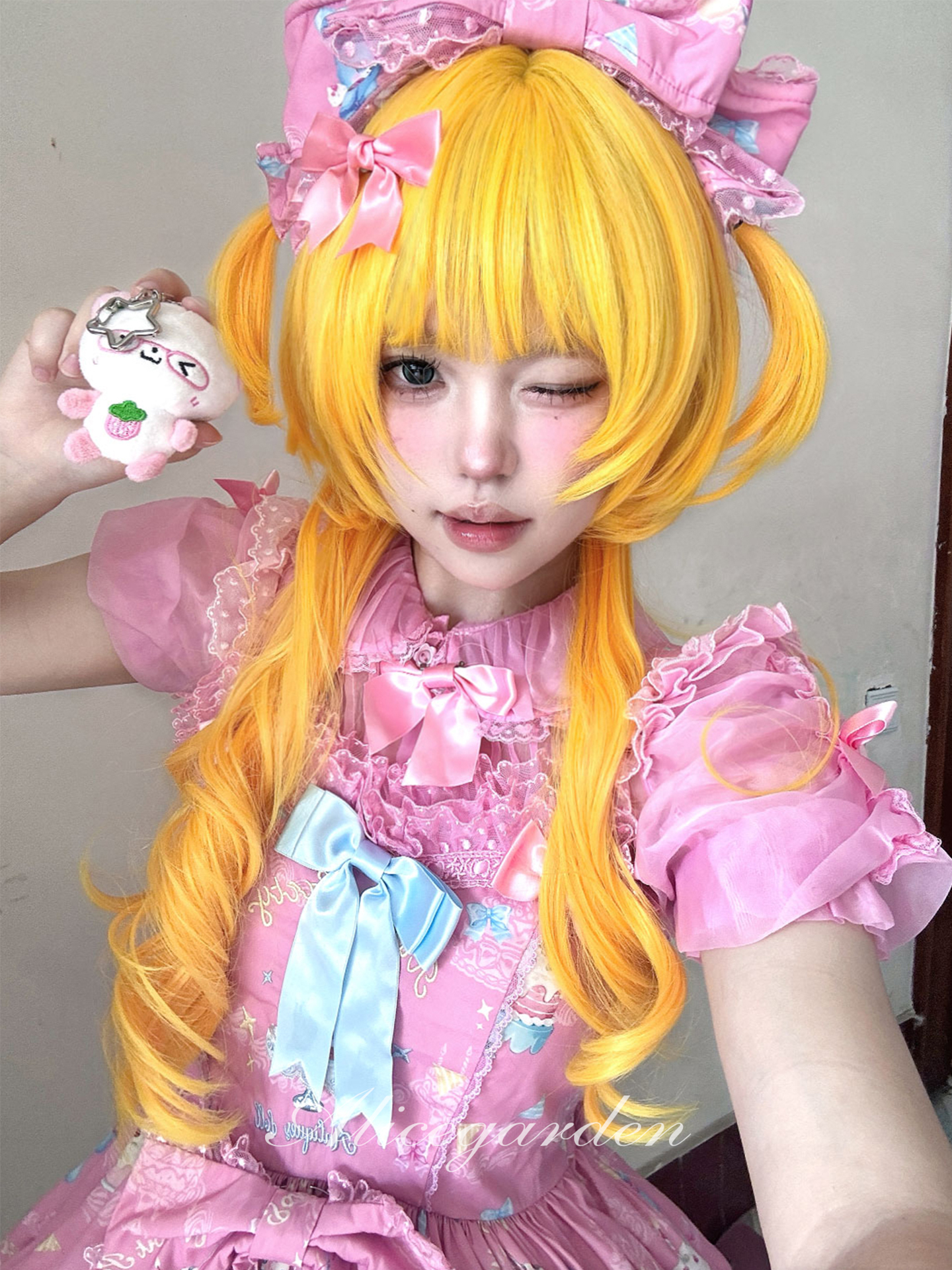 AG假发女长发网红Lolita『柠乐喵语』古早亚文化水母头卷发jk头套